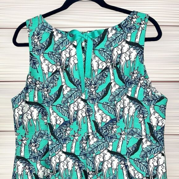 NWOT Talbots Giraffe Jungle Print Cotton Sleeveless Shift Dress 12 - Picture 7 of 13